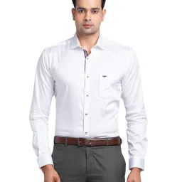 park avenue Men Slim Fit Shirt with Patch Pocket image 1