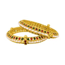 srijagdamba pearls dealer Gold-Plated Classic Bangles image 1