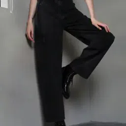 Shein Full Length Fixed Waist Cargo Style Wide Jeans-picture-11