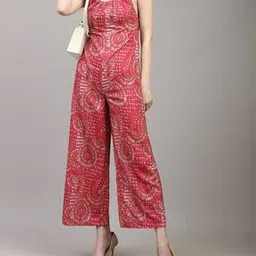 Shein Strappy Sleeves Geometric Print Wide Leg Jumpsuit-picture-16