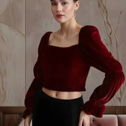 Shein Smocked Square-Neck Crop Top-picture-21