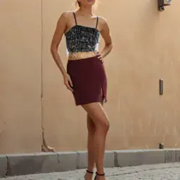 Shein Mid-Rise Front-Slit Mini Skirt-picture-49