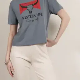 Shein Drop-Shoulder Typographic Chest Print Loose Fit Tshirt-picture-24