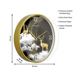random Printed Non-Ticking Silent Analog Wall Clock image 2
