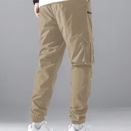 poshax Men Relaxed Fit Cargo Joggers with Drawstring Waist image 2