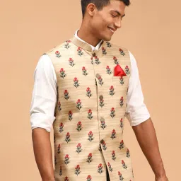 vastramay Floral Print Nehru Jacket image 2