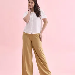 go colors Palazzos with Elasticated Waistband & Insert Pockets image 2