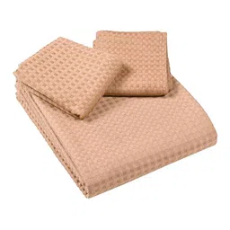 saral home 400 TC Checked King-Size Bedsheet with Pillow Covers image 2