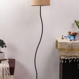 devansh Drum Curvy Jute Shade Floor Lamp image 2
