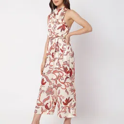 vero moda Printed Halter-Neck Jumpsuit with Belt image 2