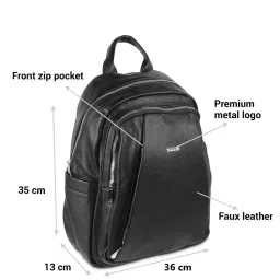 mochi Women Backpack with Front Zip Pocket image 2