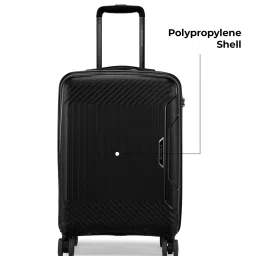 nasher miles Men Striped Hard Body Trolley Bag with Number Lock image 2