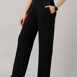 ausk Women High-Rise Relaxed Fit Pleat-Front Trousers image 2