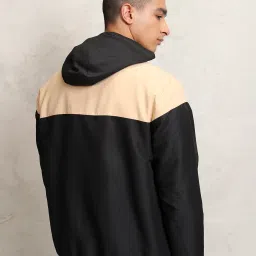 ketch Men Colourblock Regular Fit Bomber Jacket with Hoodie image 2