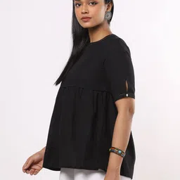 svrnaa by azorte Women Round-Neck Flared Top image 2