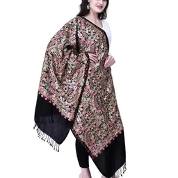 swi stylish Kashmiri Embroidered Stole with Tassels image 2