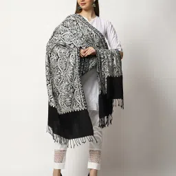 swi stylish Embroidered Shawl with Tassels image 2