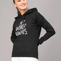 style quotient Typographic Print Hooded Sweatshirt image 2