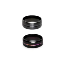 fabula Set of 2 Stainless Steel Band Rings image 2