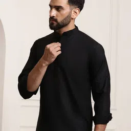 sojanya Shirt Kurta with Band Collar image 2