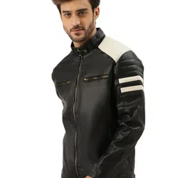 leather retail Zip-Front Biker Jacket image 2