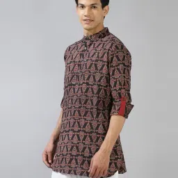 fabindia Men Printed Slim Fit Kurta with Insert Pocket image 2
