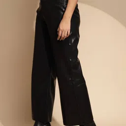 global republic Regular Fit Wide Leg Trousers with Insert Pockets image 2