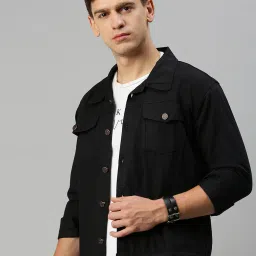 vogati Men Regular Fit Denim Jacket with Flap Pockets image 2