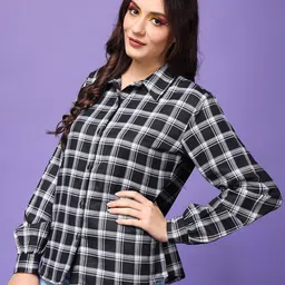 popwings Women Checked Regular Fit Shirt image 2