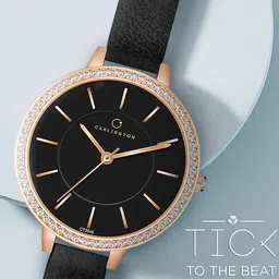 carlington Analogue Watch with Leather Strap image 2