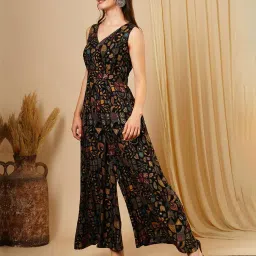 globus Women Printed Jumpsuit with Waist-Tie image 2