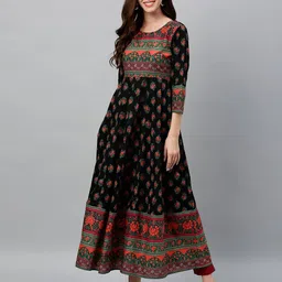 kipek Women Floral Print Anarkali Kurta image 2