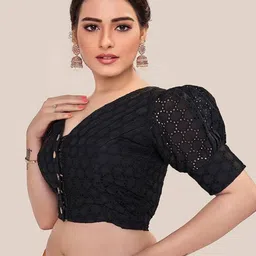 nyrika Women Schiffli Embroidered Front-Open Blouse image 2