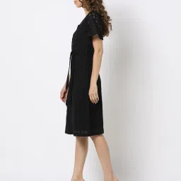 fyre rose Women Schiffli Embroidered A-Line Dress with Belt image 2