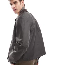 asos design Men Lightly Washed Regular Fit Denim Jacket image 2