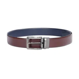 the vertical Men Reversible Belt with Tang Buckle Closure image 2