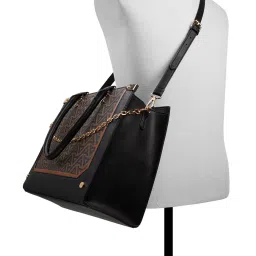 aldo Women Micro Print Satchel Bag with Detachable Strap image 2