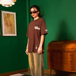 bonkers corner Women Graphic Print Oversized Crew-Neck T-Shirt image 2