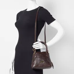 hidesign Reptilian Pattern Satchel Bag with Detachable Strap image 2