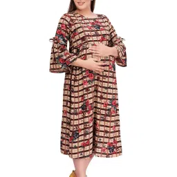 mamma's maternity Checked A-line Dress image 2