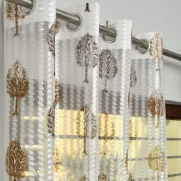 homefab india Pack of 2 Sheer Polyester Grommet Curtains image 2