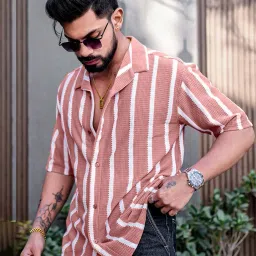 maniac Men Striped Oversized Shirt image 2