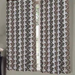 good homes Set of 2 Leaf Print Window Curtains with Eyelet Header image 2