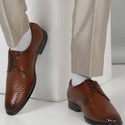 teakwood leathers Men Geometric Pattern Derbys with Lace Fastening image 2