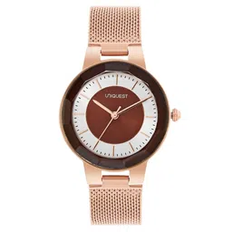 uniquest Brown Dial Analogue Fashion Watch with Mesh Strap For Women image 2