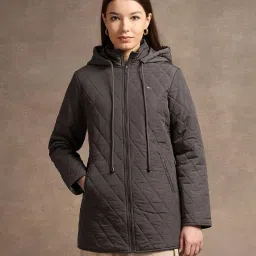 u.s. polo assn. Women Quilted Regular Fit Hooded Bomber Jacket image 2