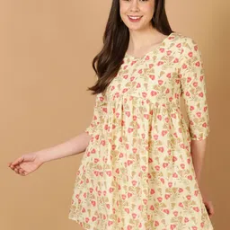 antaran Women Floral Print Flared Kurti image 2
