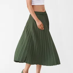 aask Pleated Flared Skirt with Elasticated Waist image 2