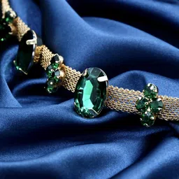 yellow chimes Gold-Plated Stone-Studded Hairband image 2