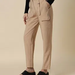 allen solly Women Regular Fit Flat-Front Trousers image 2